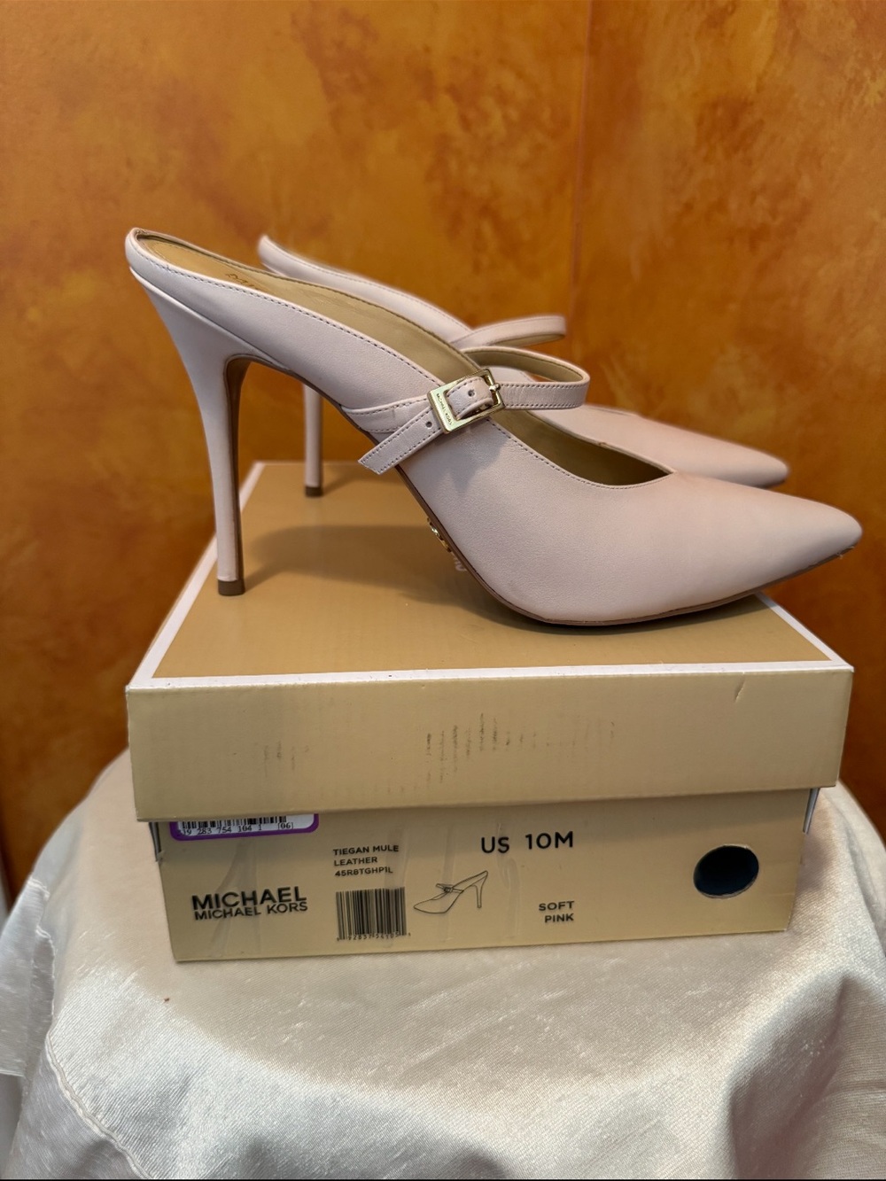 MICHAEL Michael Kors Soft Pink Pointed-Toe Mary Jane Slingback Heels